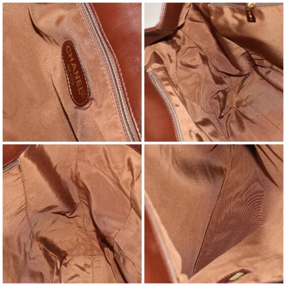 CHANEL Tote Bag Raffia Leather Beige Brown gold - Picture 14 of 15